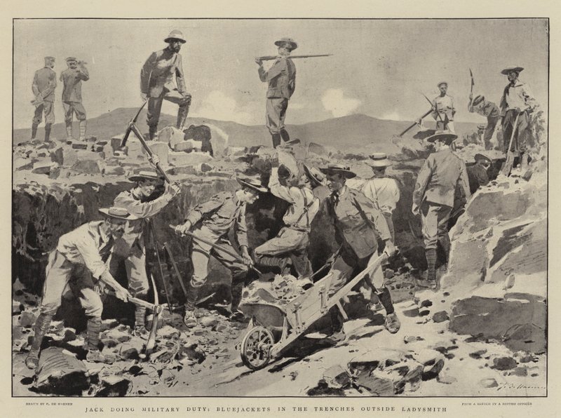 Jack im Militärdienst, Matrosen in den Schützengräben außerhalb von Ladysmith von Frederic de Haenen