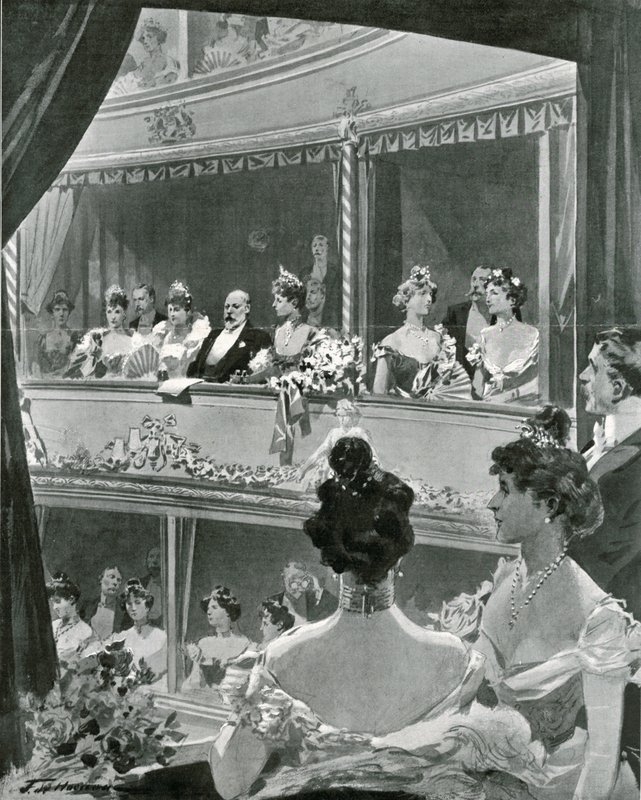 König Edward VII. und Familie im Covent Garden von Frederic de Haenen