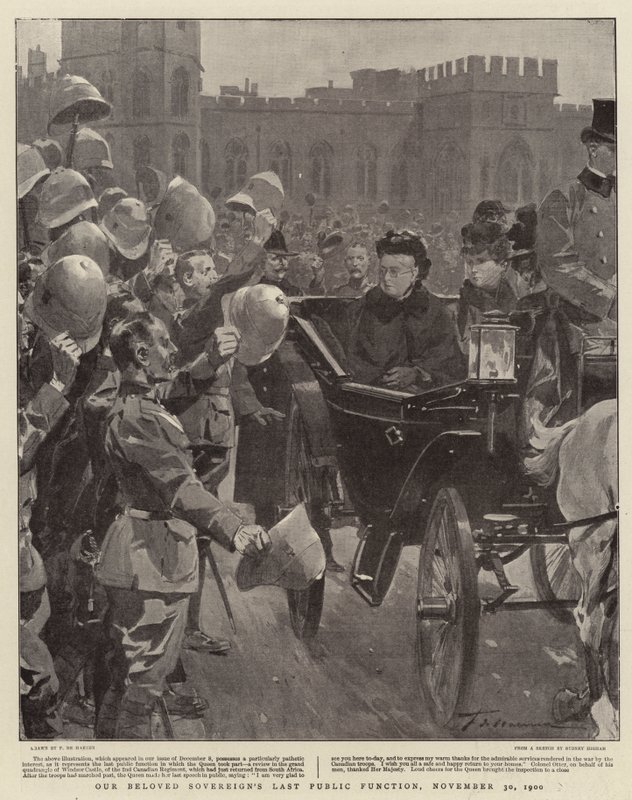 Die letzte öffentliche Funktion unseres geliebten Souveräns, 30. November 1900 von Frederic de Haenen