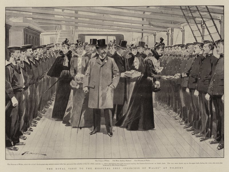 Der königliche Besuch des Hospitalschiffs Princess of Wales in Tilbury von Frederic de Haenen