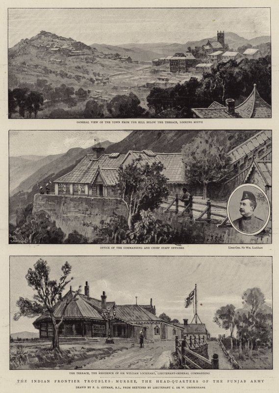 Die indischen Grenzprobleme, Murree, das Hauptquartier der Punjab-Armee von Frederick George Cotman