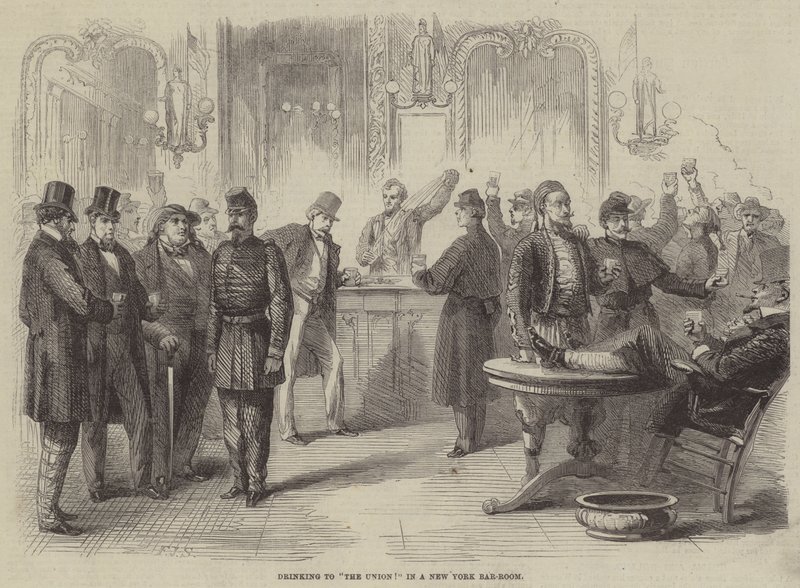Trinken auf die Union! in einer Bar in New York von Frederick John Skill