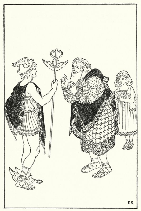Midas bemerkte die Gestalt eines Fremden im Raum von Frederick Richardson