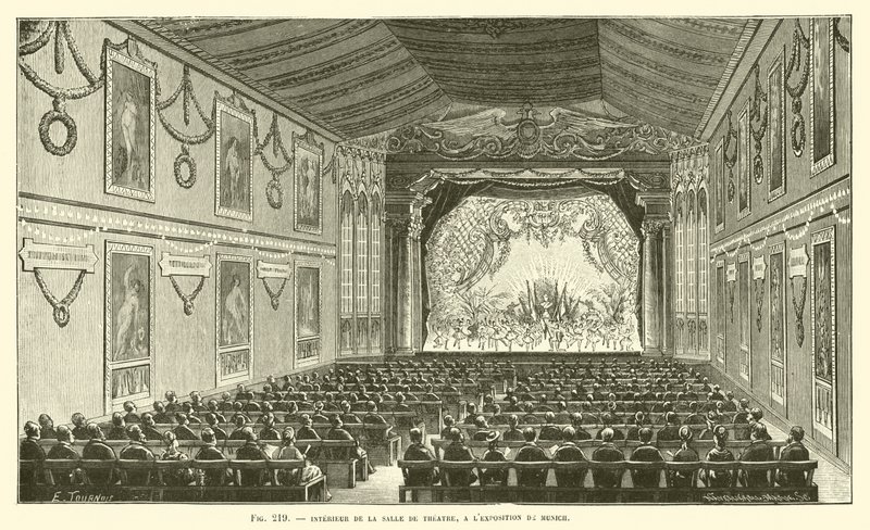 Innenraum des Theatersaals auf der Münchner Ausstellung von French School