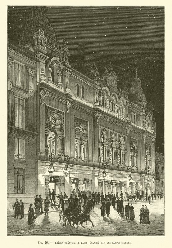 Das Eden-Theater in Paris beleuchtet von Siemens-Lampen von French School