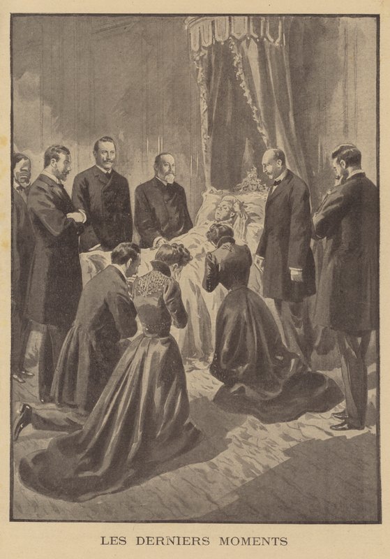 Die letzten Momente von Königin Victoria von French School