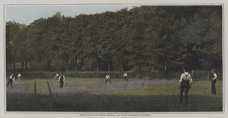 Ein Tennisspiel am Lycee Michelet, Vanves, Paris von French Photographer