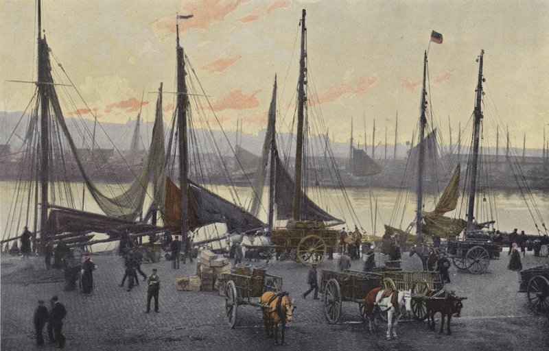 Boulogne-sur-Mer, Vorbereitungen zum Heringsfang von French Photographer