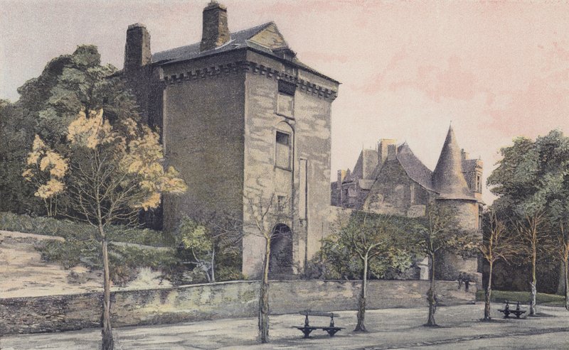 Chateaubriant, Quadratischer Donjon der alten Burg und Turm der neuen Burg von French Photographer