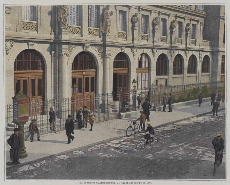 Ende des Schultages um vier Uhr, Lycee Janson de Sailly, Paris von French Photographer