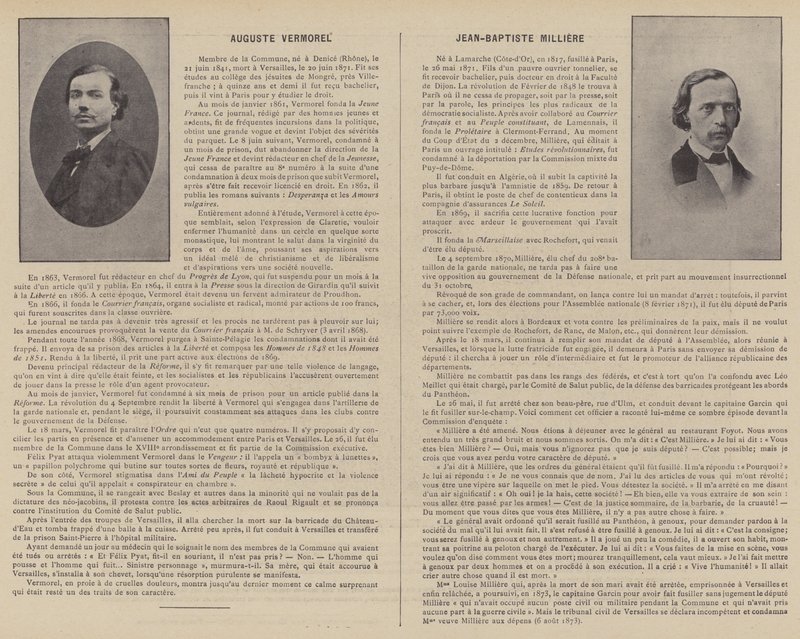La Commune de Paris, Auguste Vermorel, Jean-Baptiste Millière (s/w Foto) von French Photographer