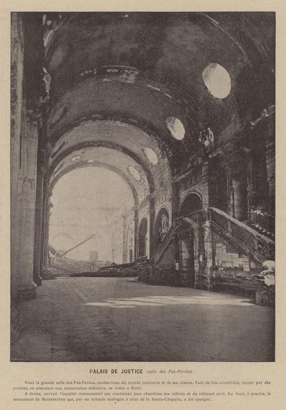 Die Kommune von Paris, Justizpalast, Saal der Verlorenen Schritte von French Photographer