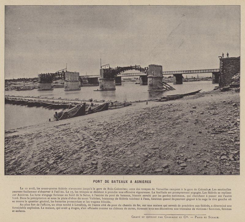 Die Kommune von Paris, Pont De Bateaux in Asnieres von French Photographer
