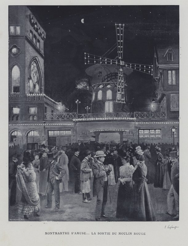 Vor dem Moulin Rouge, Montmartre, Paris von French Photographer