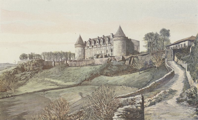 Rochechouart, Schloss, Gesamtansicht Südosten von French Photographer
