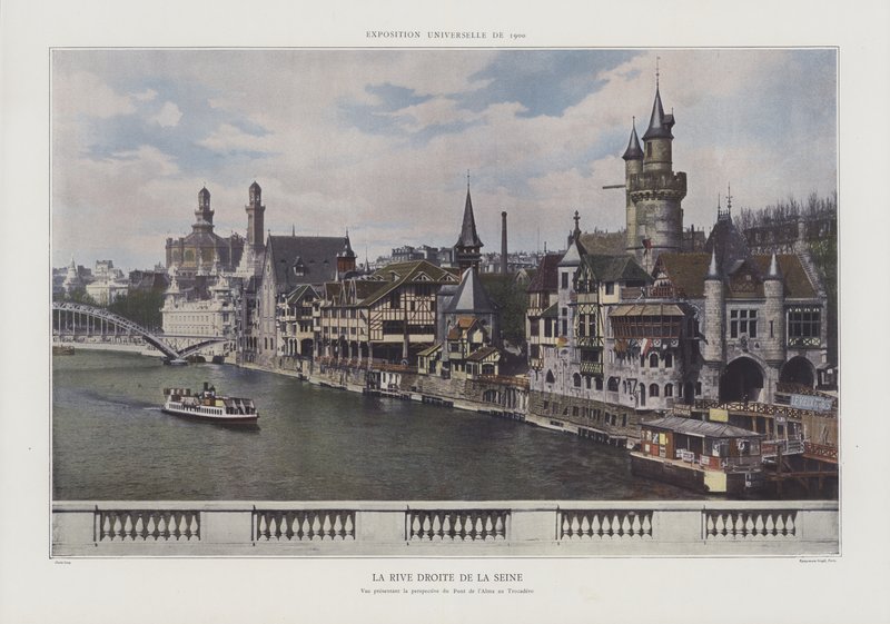 Das rechte Ufer der Seine während der Weltausstellung 1900, Paris von French Photographer