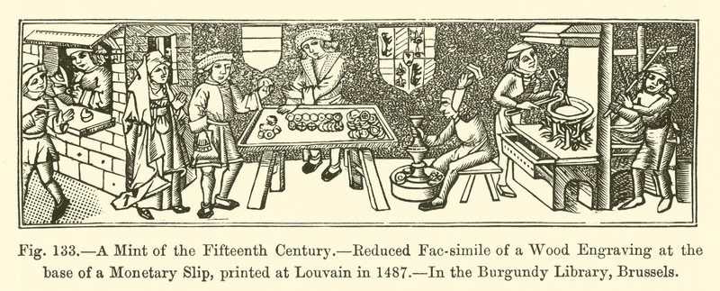 Eine Münzstätte des fünfzehnten Jahrhunderts (Gravur) von French School