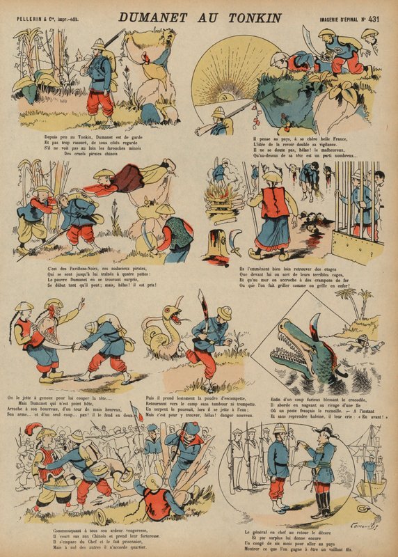 Abenteuer von Dumanet, einem französischen Soldaten, in Tonkin von French School
