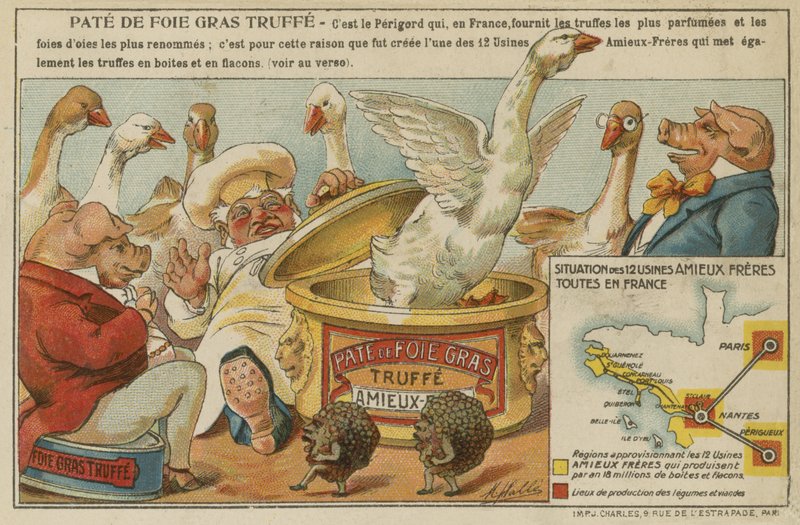 Werbung für Amieux Freres Pate de Fois Gras von French School