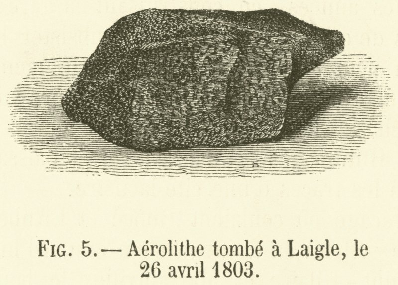 Aerolith, gefallen in Laigle, am 26. April 1803 von French School