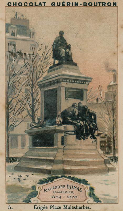 Alexandre Dumas, Romanautor, 1803-1870, errichtet am Place Malesherbes von French School