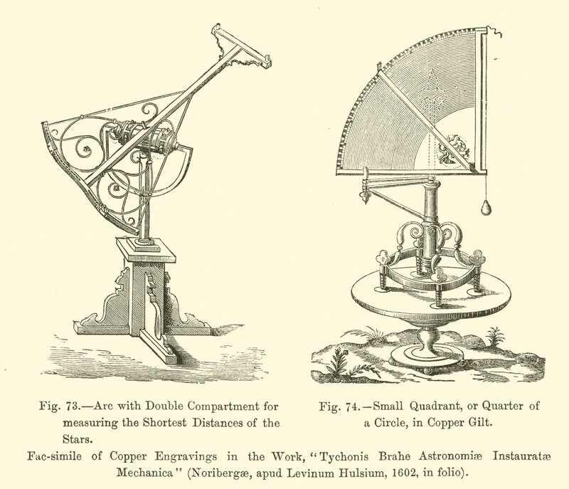 Bogen mit Doppelabteil zur Messung der kürzesten Entfernungen der Sterne, kleiner Quadrant oder Viertelkreis, vergoldet von French School