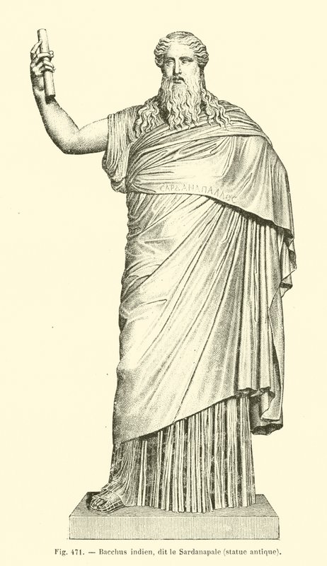 Indischer Bacchus, genannt der Sardanapal (Stich) von French School