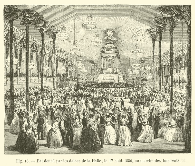 Ball gegeben von den Damen der Halle, am 17. August 1850, auf dem Markt der Unschuldigen von French School