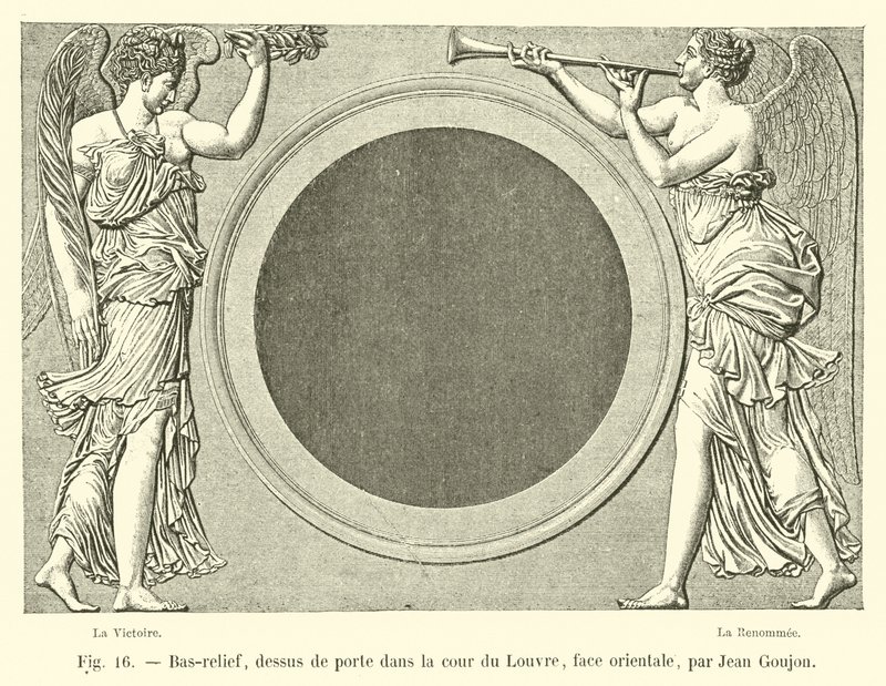 Basrelief, Türsturz im Hof des Louvre, Ostseite, von Jean Goujon von French School