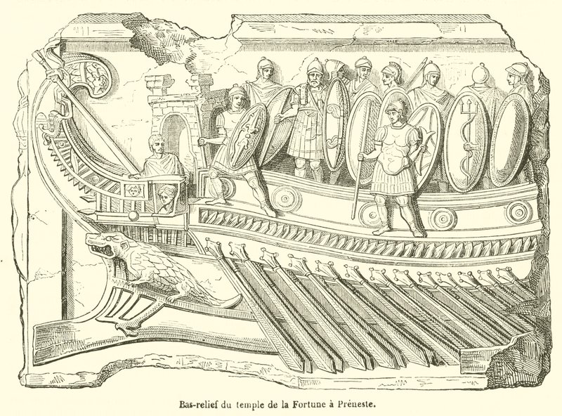 Basrelief des Tempels der Fortuna in Preneste (Gravur) von French School