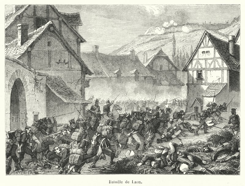 Schlacht von Laon (Gravur) von French School