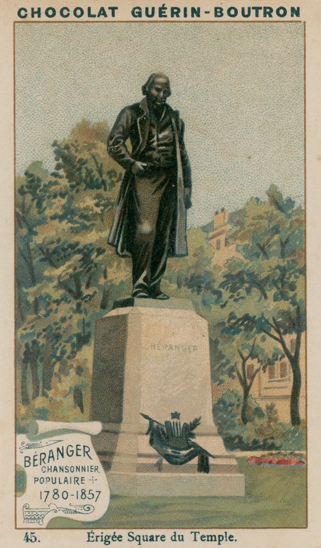 Béranger, populärer Liedermacher, 1780-1857, errichtet im Square du Temple von French School