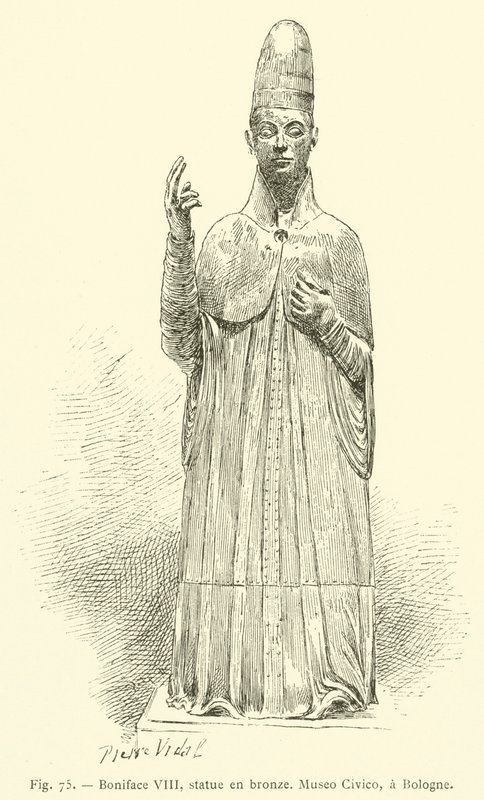 Bonifatius VIII., Bronzestatue, Museo Civico, in Bologna von French School