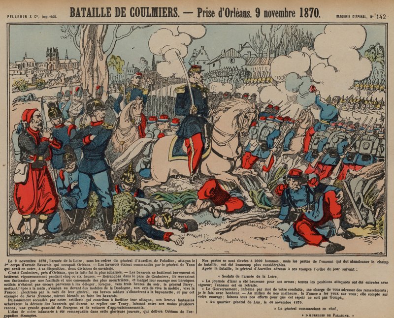Eroberung von Orleans durch die Franzosen nach der Schlacht von Coulmiers, Deutsch-Französischer Krieg, 9. November 1870 von French School