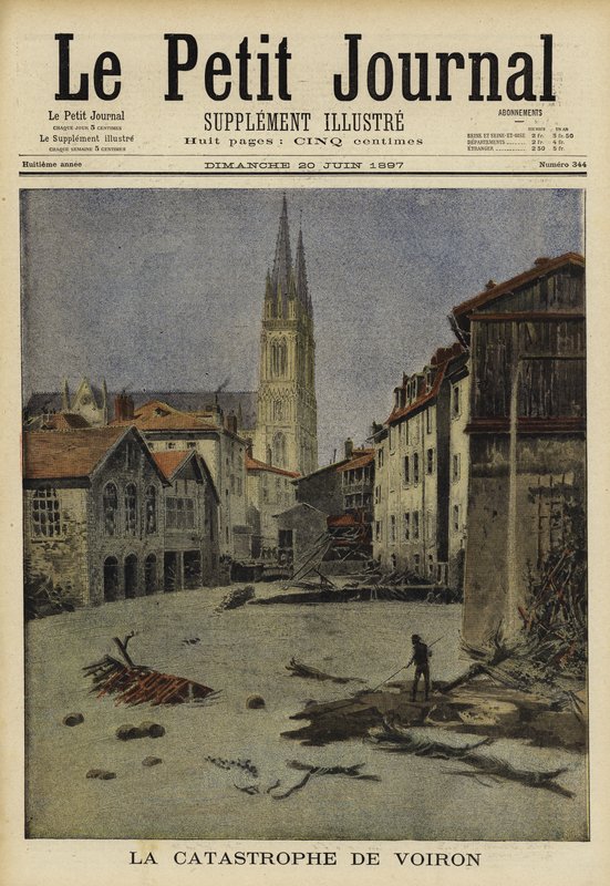 Katastrophale Überschwemmungen in Voiron, Frankreich, 1897 von French School