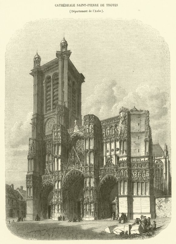 Kathedrale Saint-Pierre von Troyes, Département Aube (Gravur) von French School