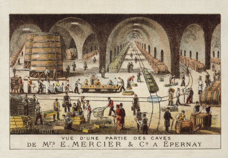 Champagnerkeller von E Mercier & Co, Epernay, Frankreich von French School