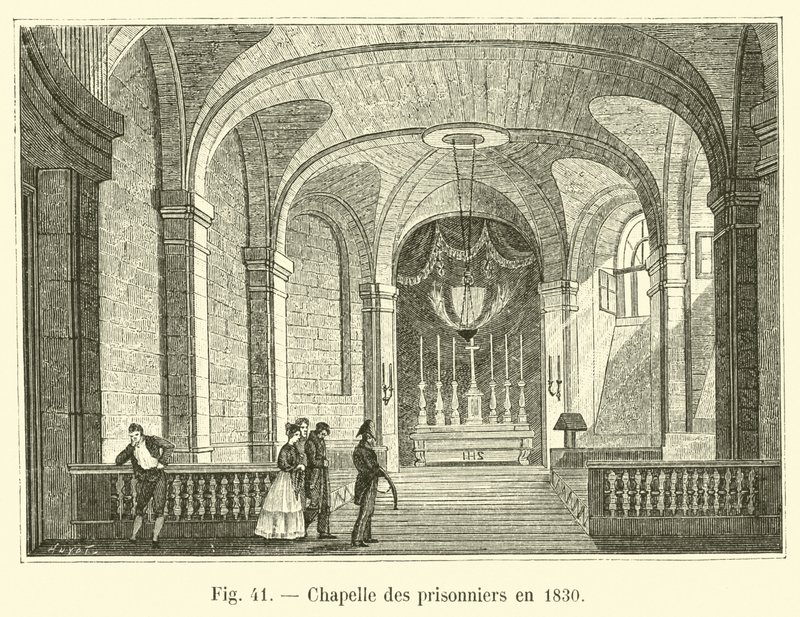 Kapelle der Gefangenen im Jahr 1830 von French School