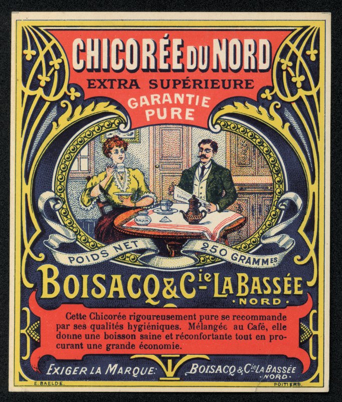 Chicoree du Nord, Boisacq und Cie la Bassee, Werbung von French School