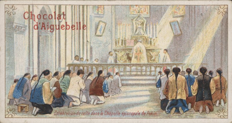 Christen beten in der Episkopalkapelle von Peking von French School