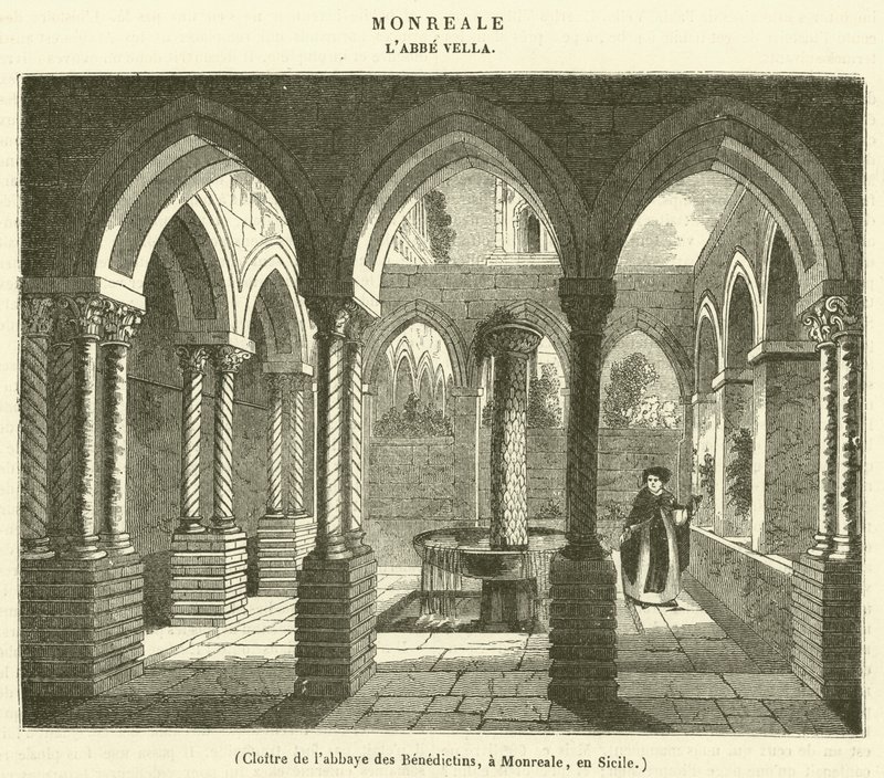 Kreuzgang der Benediktinerabtei in Monreale, Sizilien von French School
