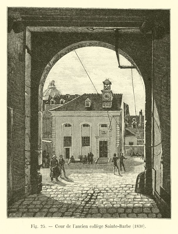 Hof des alten Collège Sainte-Barbe, 1830 von French School