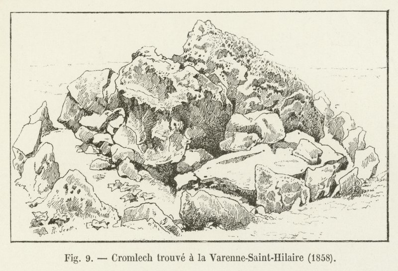 Cromlech gefunden in Varenne-Saint-Hilaire, 1858 von French School