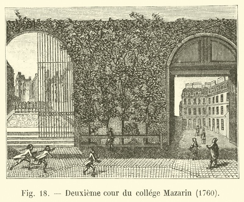 Zweiter Hof des Kollegs Mazarin, 1760 von French School