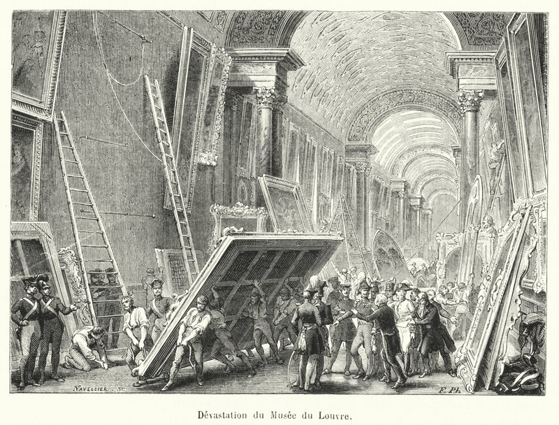 Verwüstung des Louvre-Museums von French School