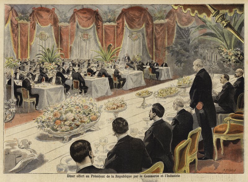 Abendessen für Führer des französischen Handels und der Industrie an der Pariser Börse, 1897 von French School