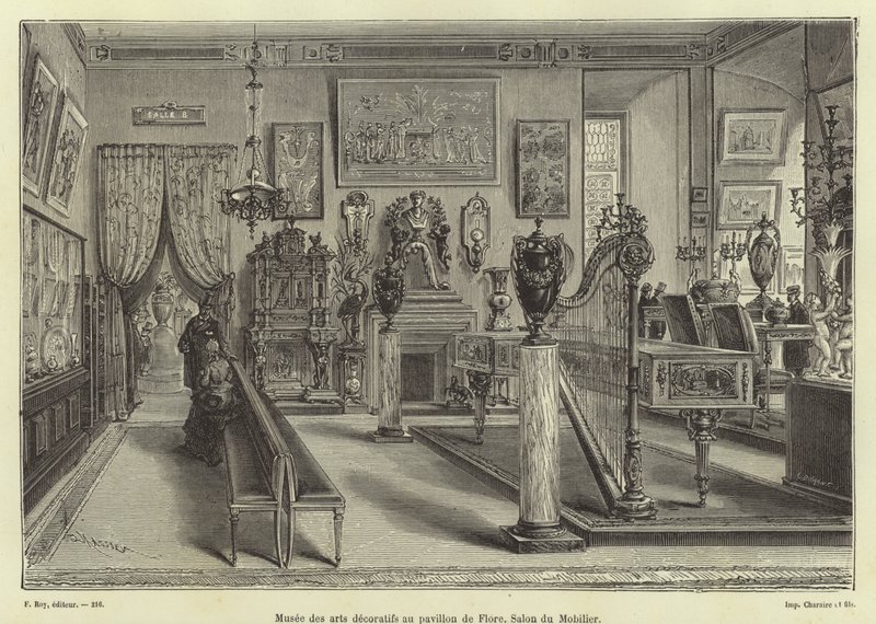 Ausstellung von Wohnzimmermöbeln, Pavillon de Flore, Louvre, Paris von French School
