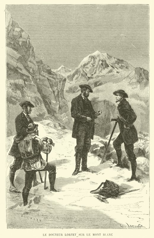 Doktor Lortet auf dem Mont Blanc (Stich) von French School