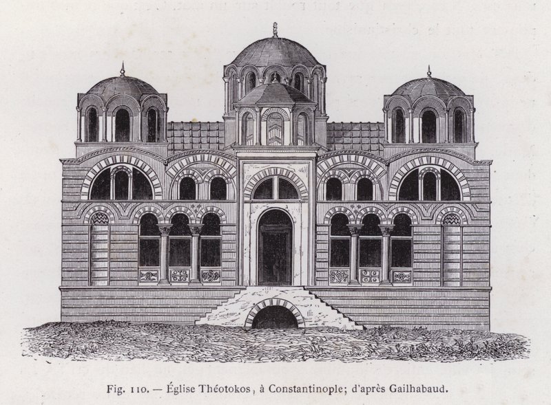 Kirche Theotokos, in Konstantinopel; nach Gailhabaud von French School