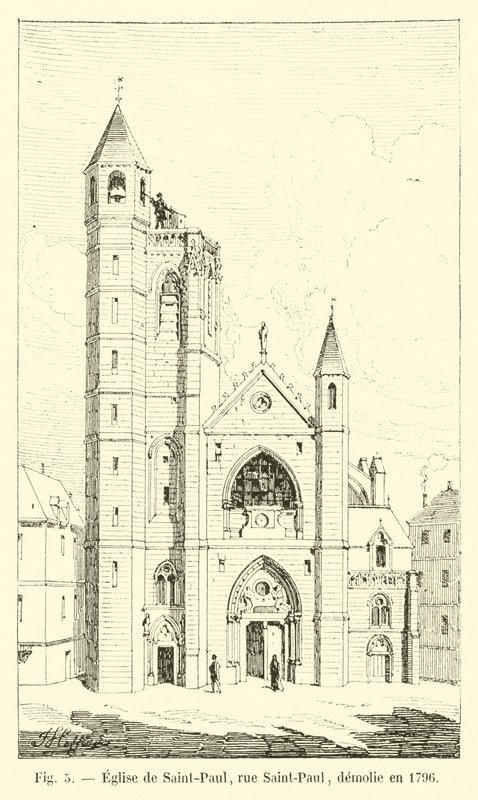 Kirche von Saint-Paul, Rue Saint-Paul, abgerissen im Jahr 1796 von French School